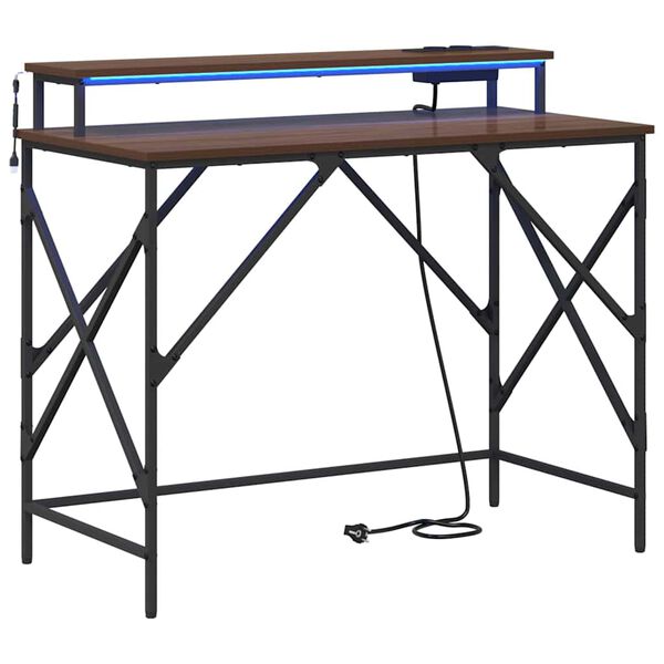 vidaXL Mesa Carvalho Marrom 100 x 50 x 86,5 cm Madeira processada