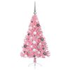 vidaXL &Aacute;rvore de Natal Artificial Pr&eacute;-iluminada Rosa 120 cm PVC