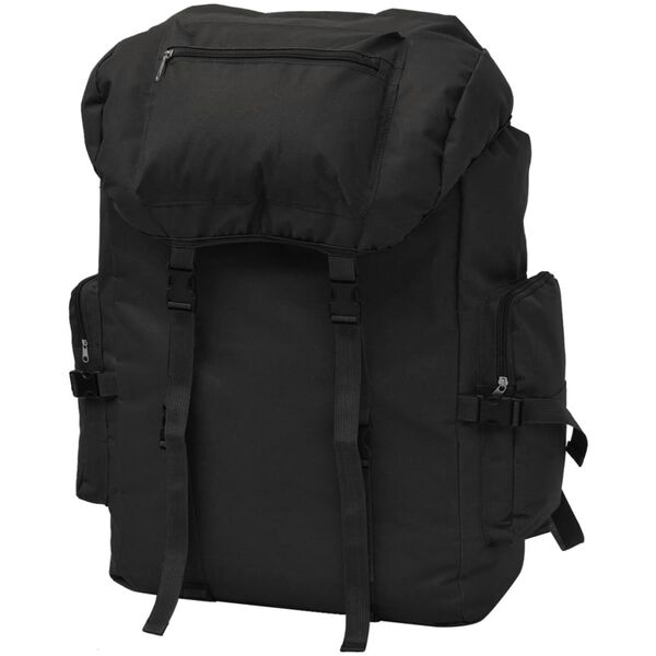 vidaXL Mochila estilo exército 65 L preto