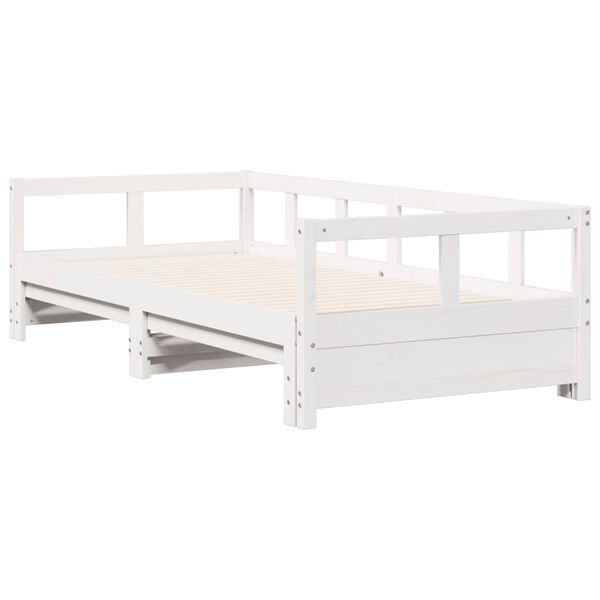 vidaXL Sof&aacute;-cama sem colch&atilde;o 80x200 cm madeira de pinho maci&ccedil;a branco