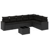 vidaXL 8 pcs conjunto sof&aacute;s de jardim com almofad&otilde;es vime PE preto