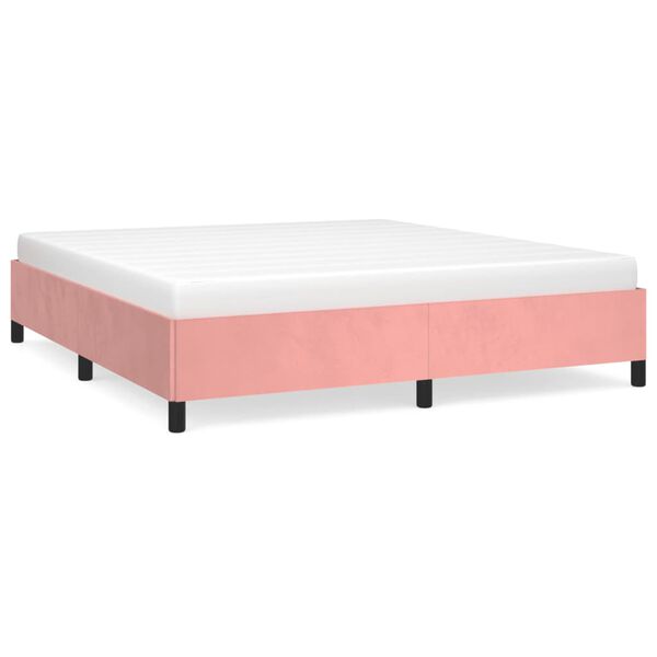 vidaXL Estrutura de cama 180x200 cm veludo rosa
