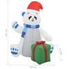 vidaXL Urso polar insufl&aacute;vel de Natal LED interior/exterior 2,4 m