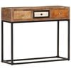 vidaXL Mesa consola 90x30x75 cm madeira recuperada maci&ccedil;a dourado