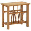 vidaXL Mesa apoio c/ suporte para revistas 45x27x42 cm carvalho maci&ccedil;o