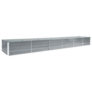 vidaXL Canteiro elevado de jardim a&ccedil;o galvanizado 480x80x45cm cinzento