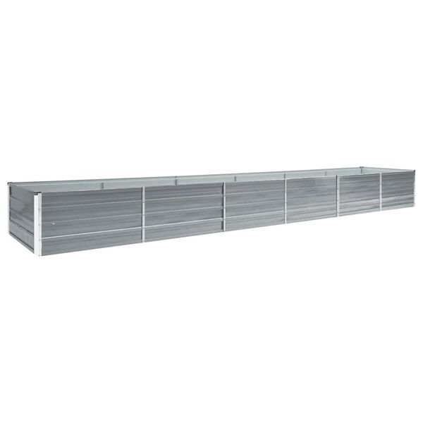vidaXL Canteiro elevado de jardim aço galvanizado 480x80x45cm cinzento