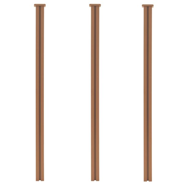 vidaXL Postes de cerca 3 pcs WPC 185 cm