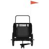 vidaXL Reboque bicicleta p/ animais tecido oxford/ferro preto