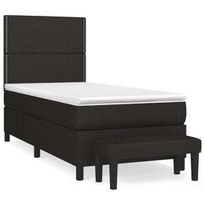 vidaXL Cama com molas/colch&atilde;o 80x200 cm tecido preto