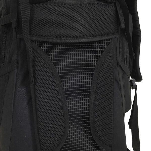 vidaXL Mochila para caminhadas 80 L tecido oxford preto