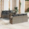 vidaXL Conjunto de Sof&aacute; de Jardim 7 pcs Cinzeto Rattan Sint&eacute;tico