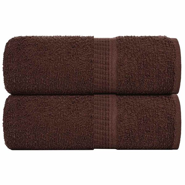 vidaXL Toalhas de bid&eacute; FROGN 2 pcs 30x50 cm 360 g/m&sup2; castanho