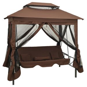 vidaXL Gazebo com baloi&ccedil;o convers&iacute;vel cor caf&eacute;