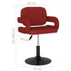 vidaXL Cadeiras de jantar girat&oacute;rias 4 pcs tecido vermelho tinto