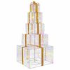 vidaXL Torre de caixas de presentes de Natal LED 250 LED Multicolorido