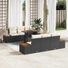 vidaXL Conjunto de Sof&aacute; de Jardim 7 pcs Preto Rattan Sint&eacute;tico