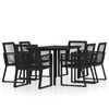 vidaXL 7 pcs conjunto de jantar para jardim preto