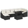 vidaXL Conjunto de Sof&aacute; de Jardim 8 unid. Preto vime PE