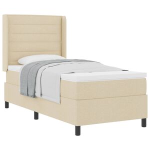 vidaXL Cama Box com colch&atilde;o com cabeceira Creme 80 x 200 cm tecido