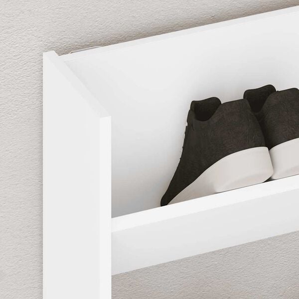 vidaXL Sapateira de parede 80x18x60 cm derivados de madeira branco