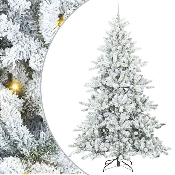 vidaXL &Aacute;rvore de Natal Articulada Artificial Branco 240 cm PVC e A&ccedil;o