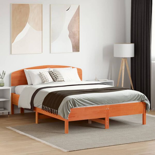 vidaXL Cabeceira 120 cm madeira de pinho maci&ccedil;a castanho-mel