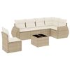 vidaXL 7 pcs conjunto de sof&aacute;s p/ jardim com almofad&otilde;es vime PE bege