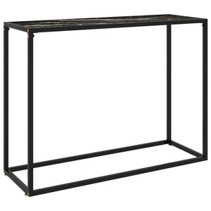 vidaXL Mesa consola 100x35x75 cm vidro temperado preto