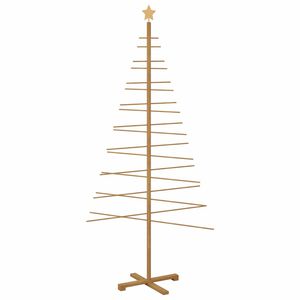 vidaXL Árvore de Natal de Madeira com suporte Castanho 210 cm Bambu