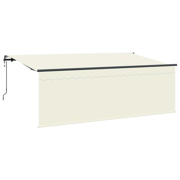 vidaXL Toldo Retr&aacute;til Creme 350 x 200 cm Poli&eacute;ster e Alum&iacute;nio