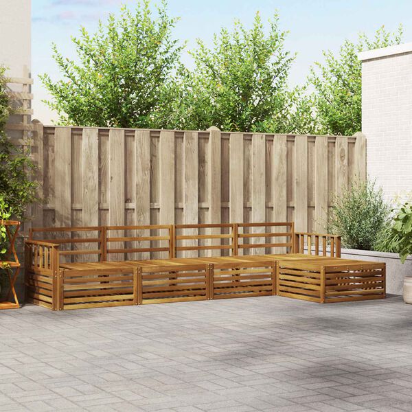 vidaXL Conjunto de Sof&aacute;s para Exterior 5 pcs Natural