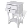 vidaXL Mesa de cabeceira com 2 gavetas branco