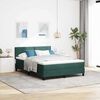 vidaXL Cama Box Spring LED com led Verde Escuro 140 x 200 cm Veludo