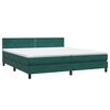 vidaXL Cama com molas/colch&atilde;o 180x220 cm veludo verde-escuro