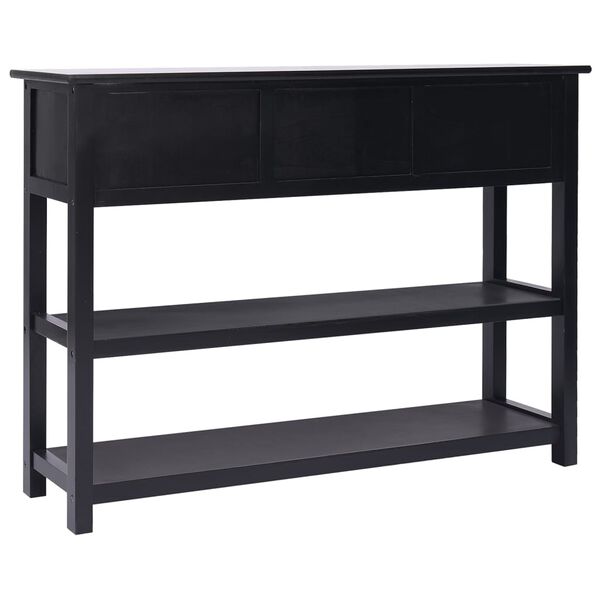 vidaXL Aparador 108x30x76 cm madeira paulownia maci&ccedil;a preto