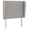 vidaXL Cabeceira de cama c/ abas tecido 93x23x118/128cm cinzento-claro