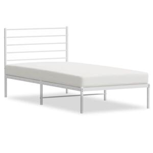 vidaXL Estrutura de cama com cabeceira 100x190 cm metal branco