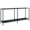 vidaXL Mesa consola preto 160x35x75,5 cm vidro temperado