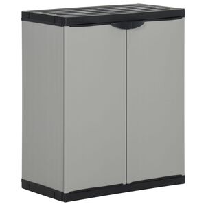 vidaXL Arm&aacute;rio de res&iacute;duos para jardim 68x40x85 cm PP cinzento e preto
