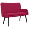 vidaXL Sof&aacute; de dois lugares vermelho tinto 115 x 61 x 87 cm Veludo