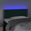 vidaXL Cabeceira de cama c/ luzes LED veludo 90x5x78/88cm verde-escuro