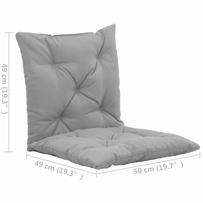vidaXL Almofadões para cadeira de baloiço 2 pcs 50 cm cinzento