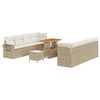 vidaXL Conjunto de Sof&aacute; de Jardim 11 unid. Bege Rattan Sint&eacute;tico