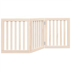 vidaXL Port&atilde;o para c&atilde;es dobr&aacute;vel com 3 pain&eacute;is, 150 cm, madeira de &aacute;lamo