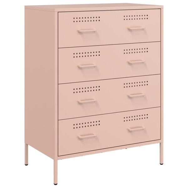 vidaXL Aparador 68x39x89 cm a&ccedil;o rosa