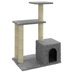 vidaXL &Aacute;rvore p/ gatos c/ postes arranhadores sisal 71 cm cinza-claro