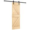 vidaXL Porta Deslizante Natural e Preto 70 x 210 cm