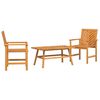 vidaXL Conjunto de Lounge de Jardim 3 unid. Castanho