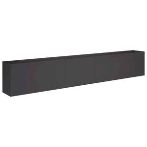 vidaXL Vaso de Jardim Preto 360 x 40 x 60 cm A&ccedil;o laminado a frio